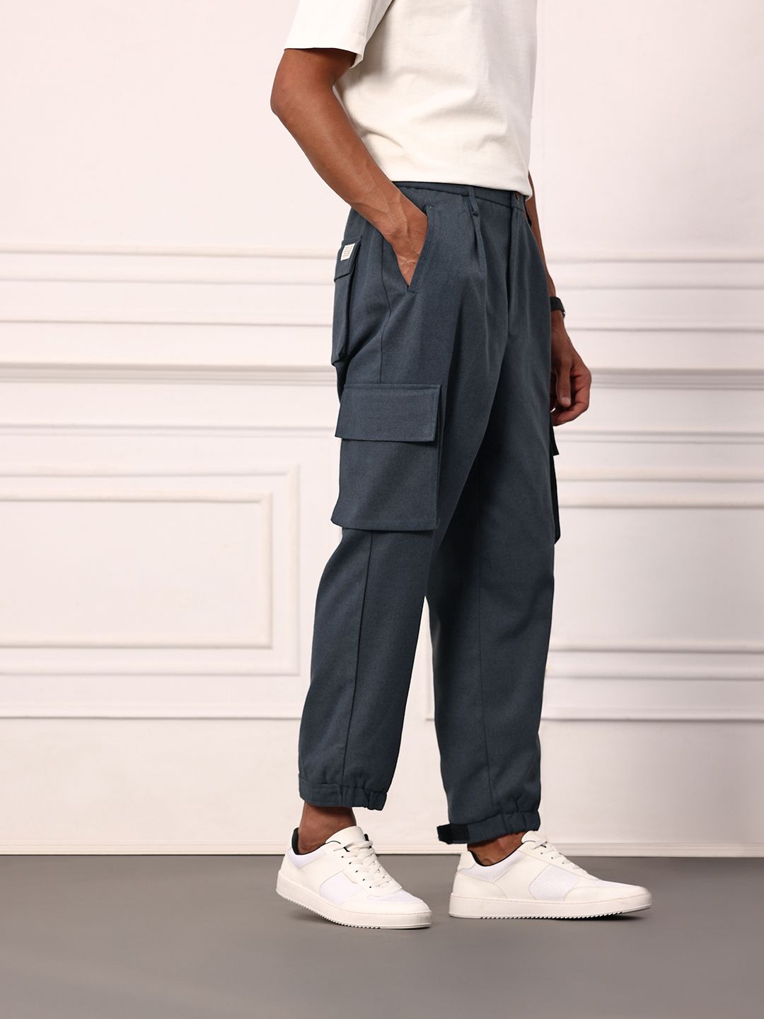 Mr Bowerbird Men Oversized Fit Pleated Cargos