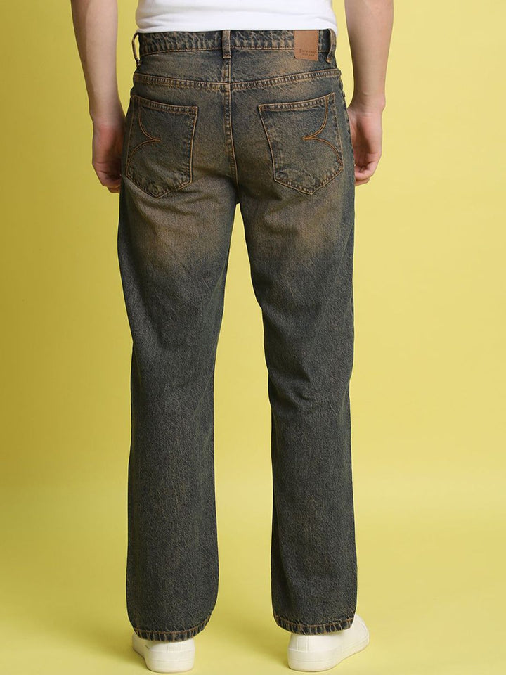 Bene Kleed Men Cotton Straight Fit Tinted Jeans