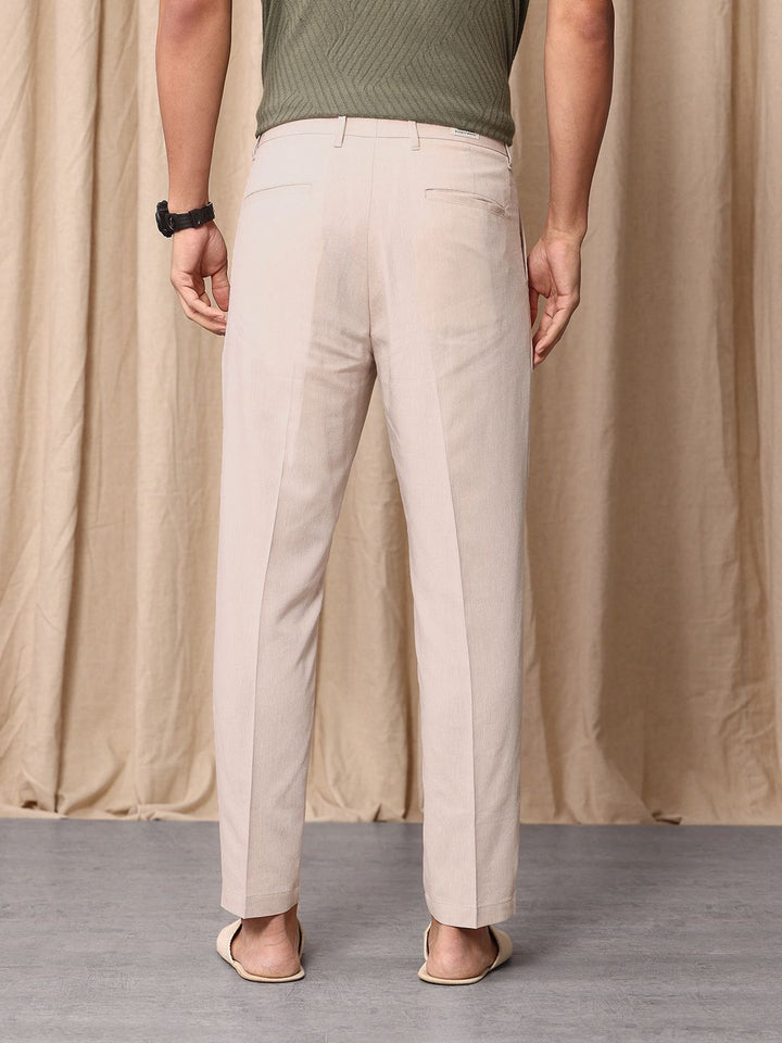 Mr Bowerbird Men Liberal Fit Pleated Trousers