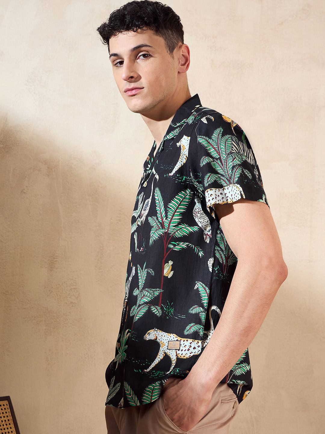 DENNISON Tropical Printed Oversized Casual Shirt