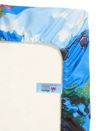 Myntra Elegant Homes Blue 400 TC King Bedsheet with 2 Pillow Covers