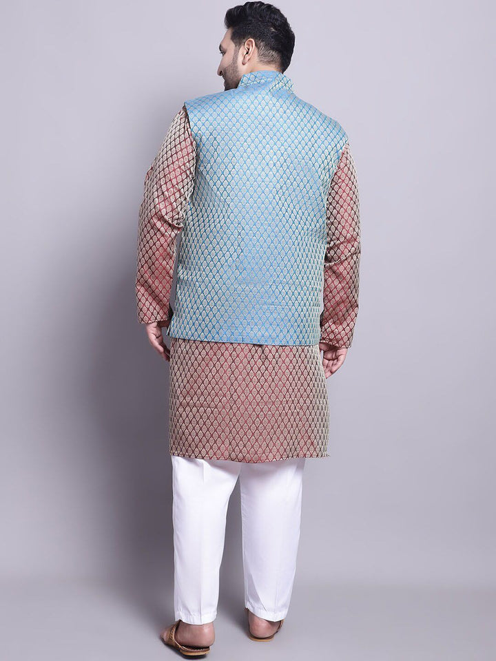 SOJANYA PLUS Woven Design Kurta With Pyjamas & With Nehru Jacket