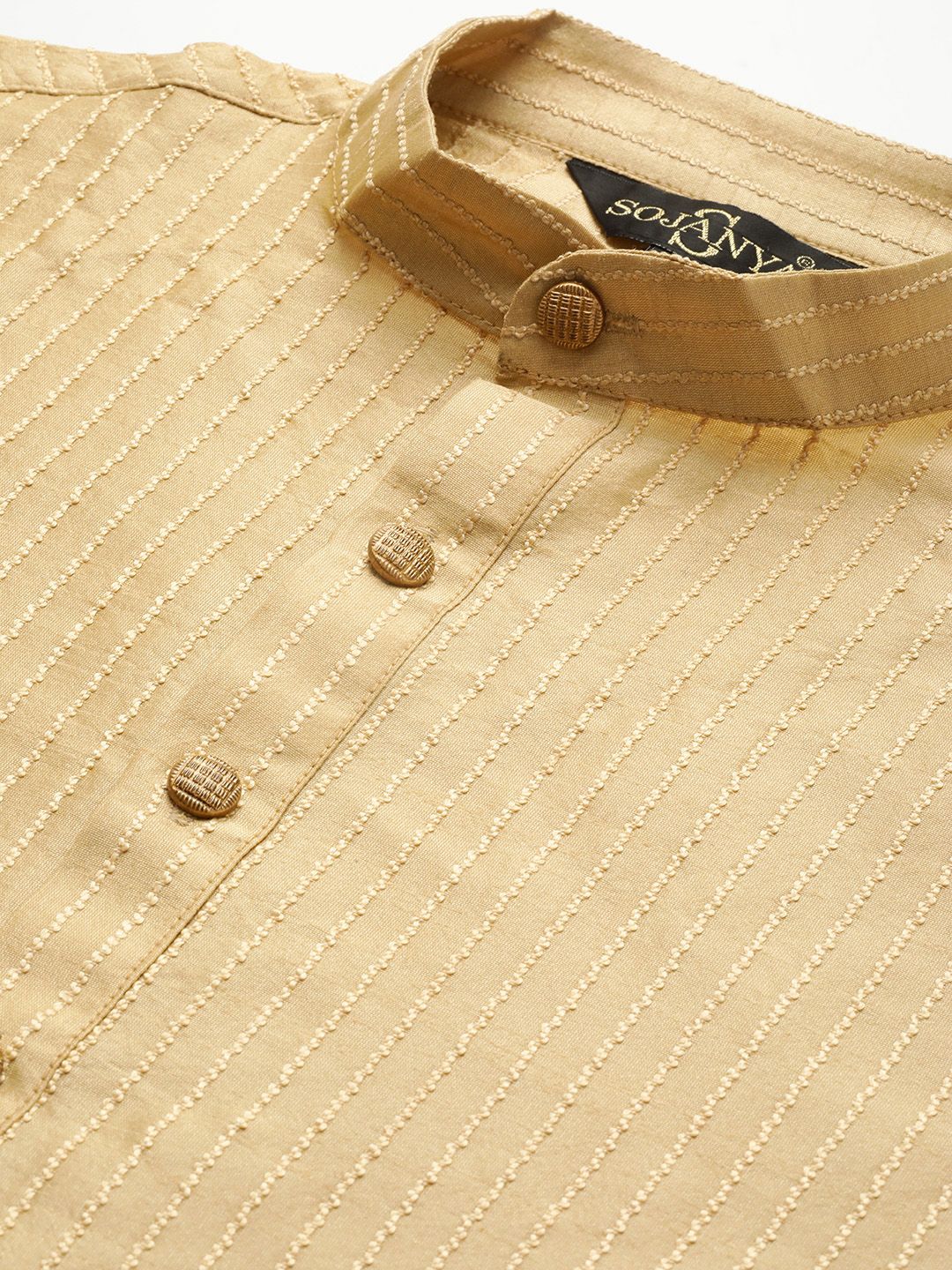 SOJANYA Kurta Jacquard Berwarna Emas Lelaki