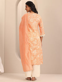 Libas Floral Printed Straight Kurta With Palazzos & Dupatta