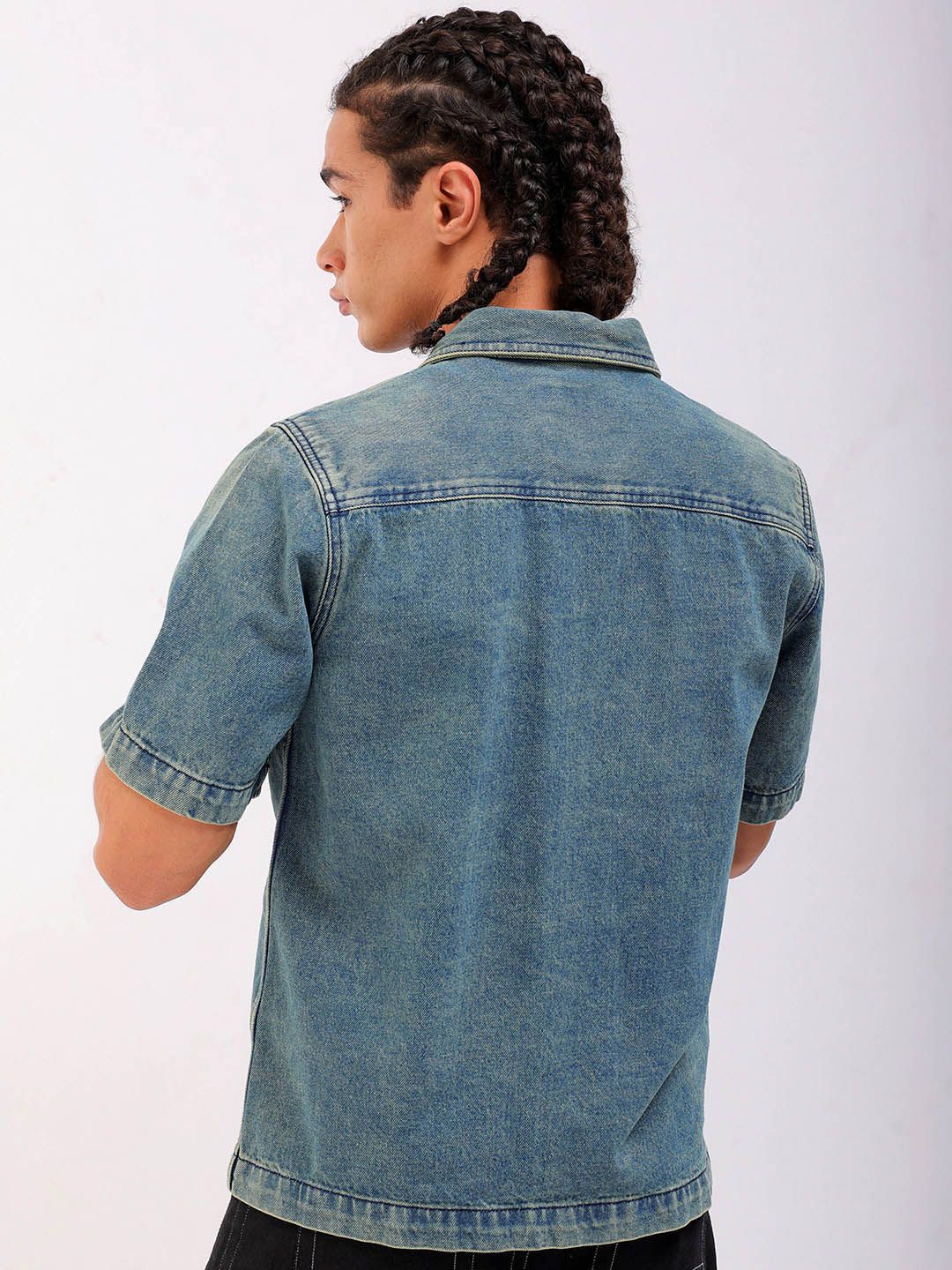 The Indian Garage Co Men Mid-Wash Relaxed Fit Trucker Jacket