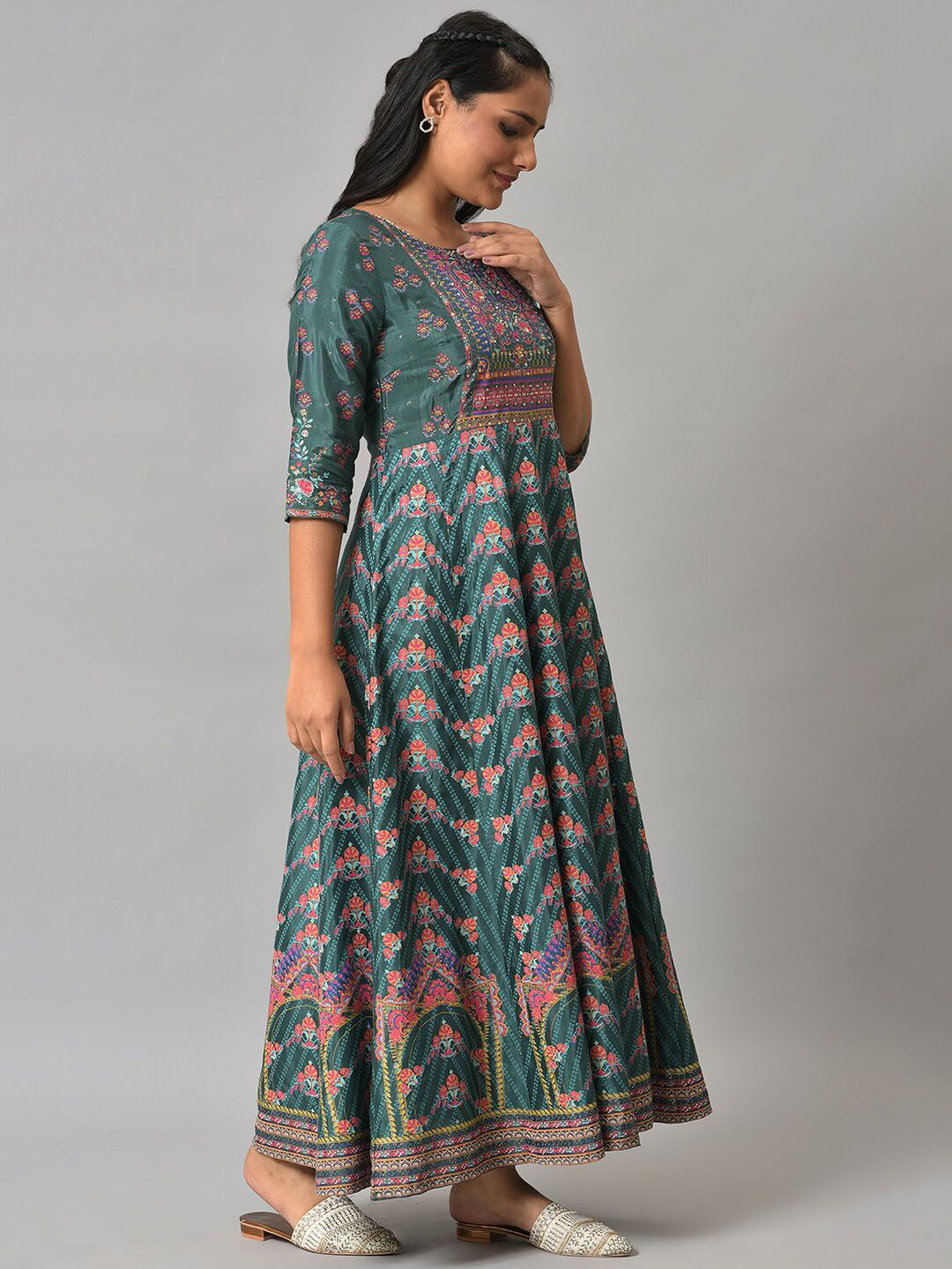 W Ethnic Motifs Printed Maxi Ethnic Dress