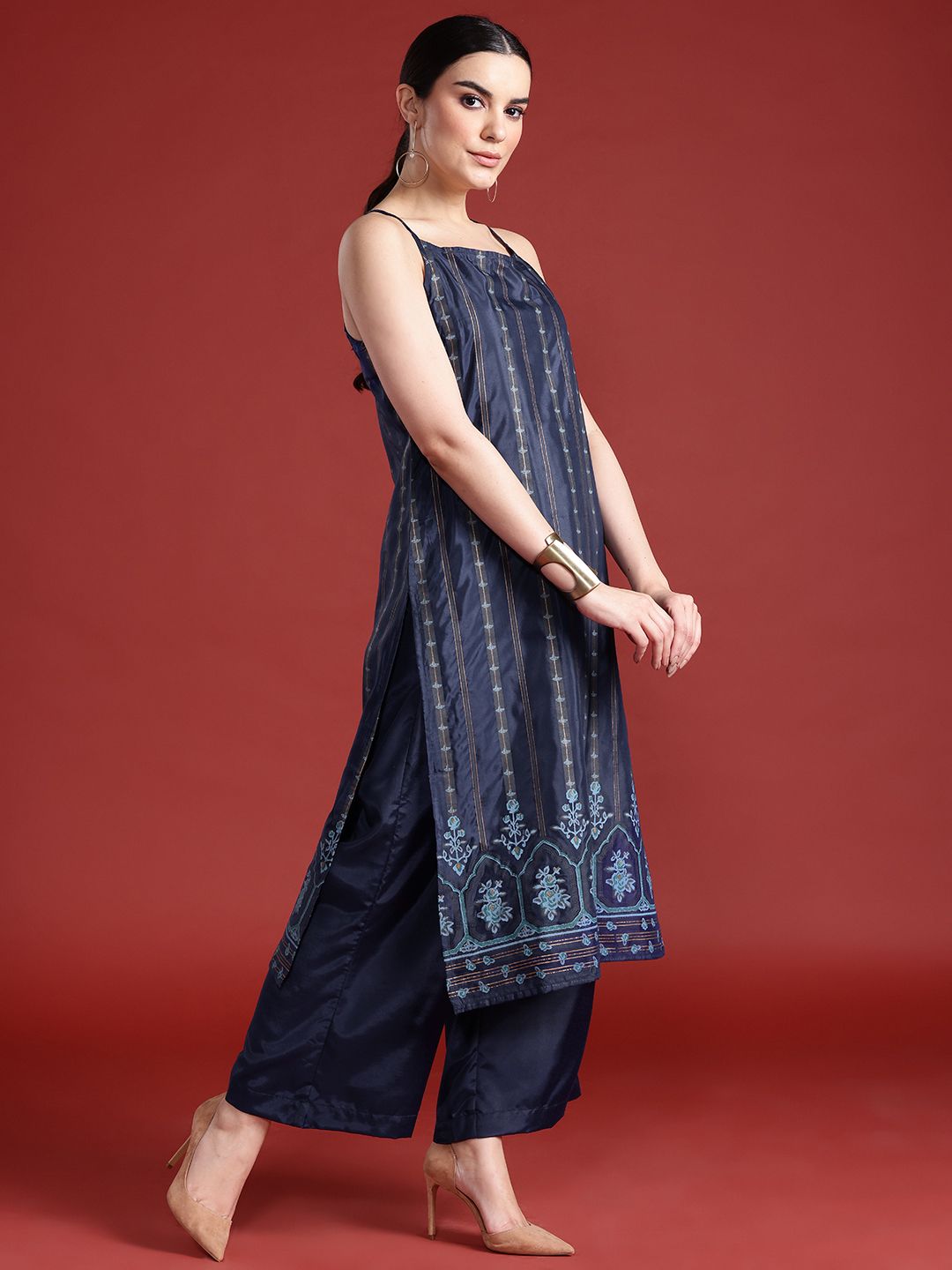 Anouk Printed Regular Kurta with Palazzos