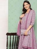 KALINI Women Ethnic Motifs Printed Empire Gotta Patti Kurta with Trousers & With Dupatta