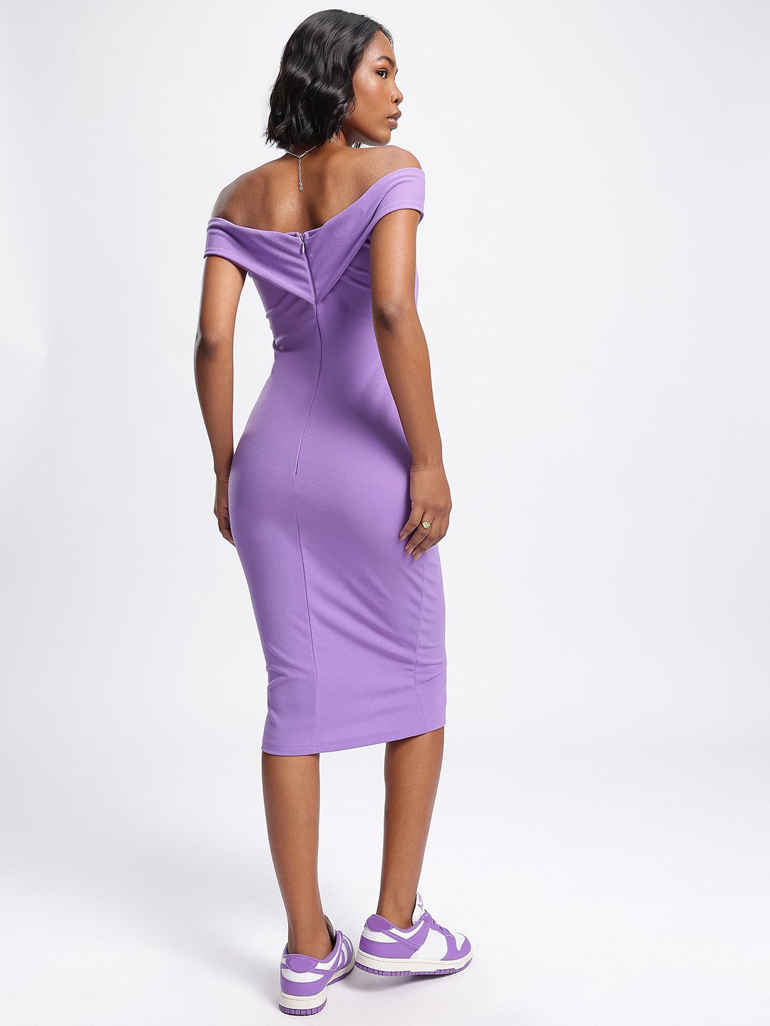 DressBerry Twisted Turns Off-Shoulder Bodycon Dress