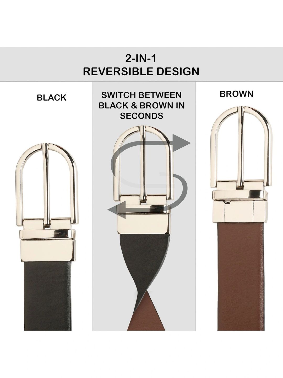 Teakwood Leathers Men Leather Reversible Belt