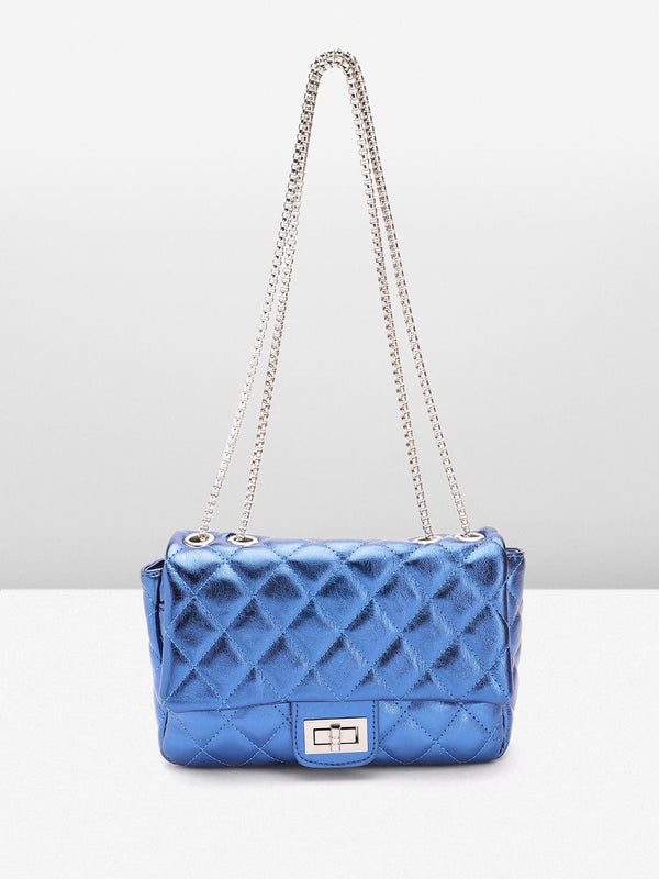 Lino Perros Structured Shoulder Bag with Quilted Detail