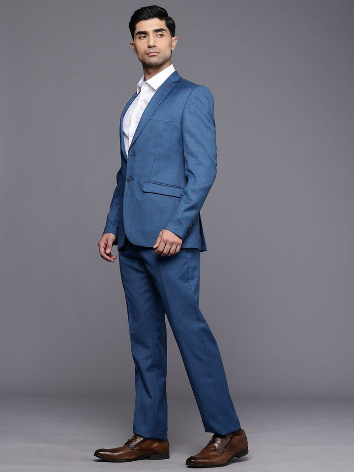 Raymond Slim Fit Checked Notched Lapel Single-Breasted Formal 2 Piece Suits