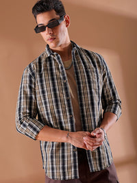 The Indian Garage Co Men Slim Fit Tartan Checks Opaque Checked Casual Shirt