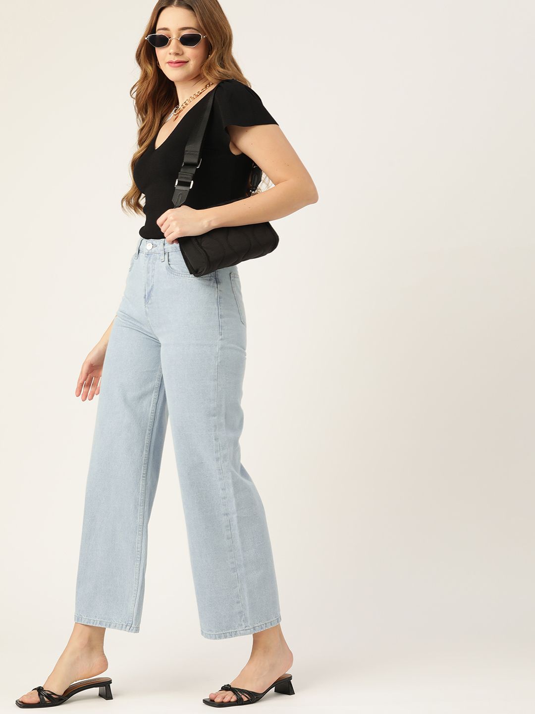 DressBerry Women Blue Flared High-Rise Stretchable Jeans