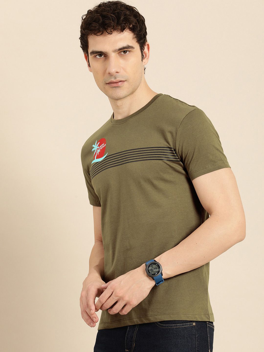 Being Human Striped Pure Cotton T-shirt