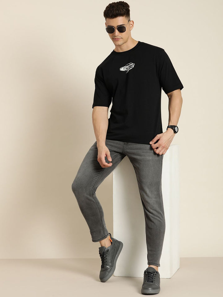 Difference of Opinion Men Pure Cotton Graphic Printed Oversized T-shirt