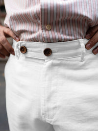 Powerlook Men White Cotton Mid-Rise Regular Fit Trouser