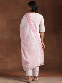 Libas Floral Printed Pure Cotton Kurta with Trousers & Dupatta