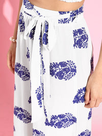 Berrylush Women Classic White Printed Co-ords Jumpsuit