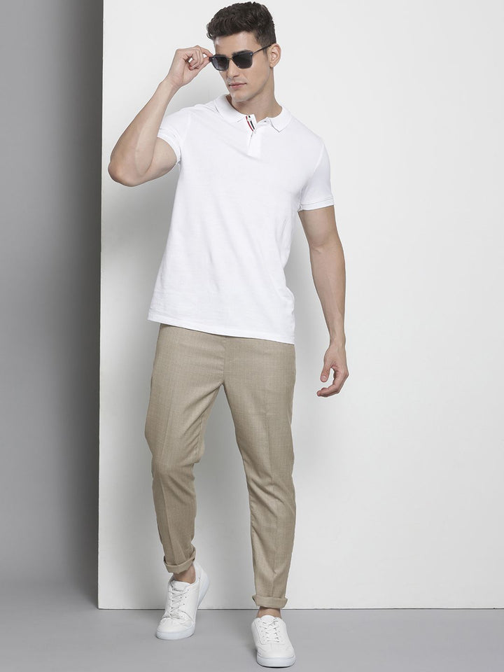 The Indian Garage Co Men Self Design Chinos Trousers