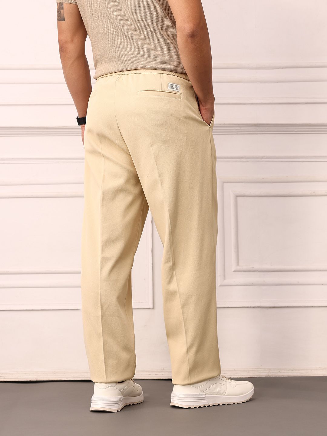 Mr Bowerbird Men Pleated Mid-Rise Liberal Fit Trousers