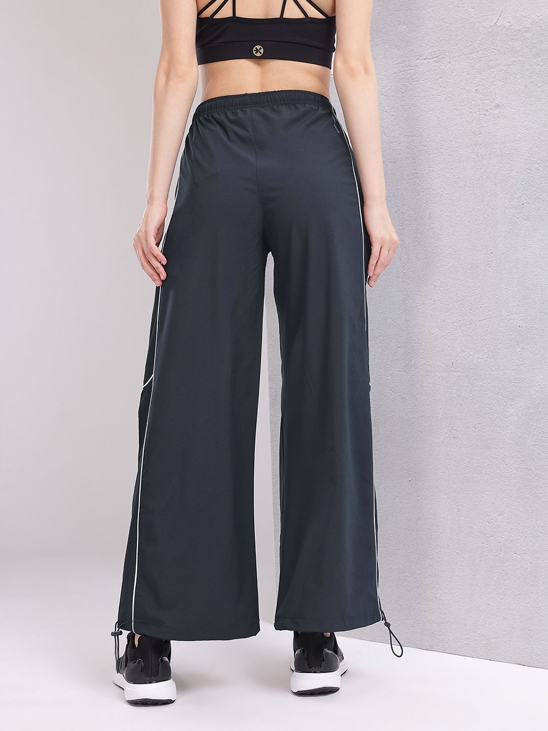 HRX by Hrithik Roshan Women Contrast Piping Rapid-Dry Flared Training Track Pants