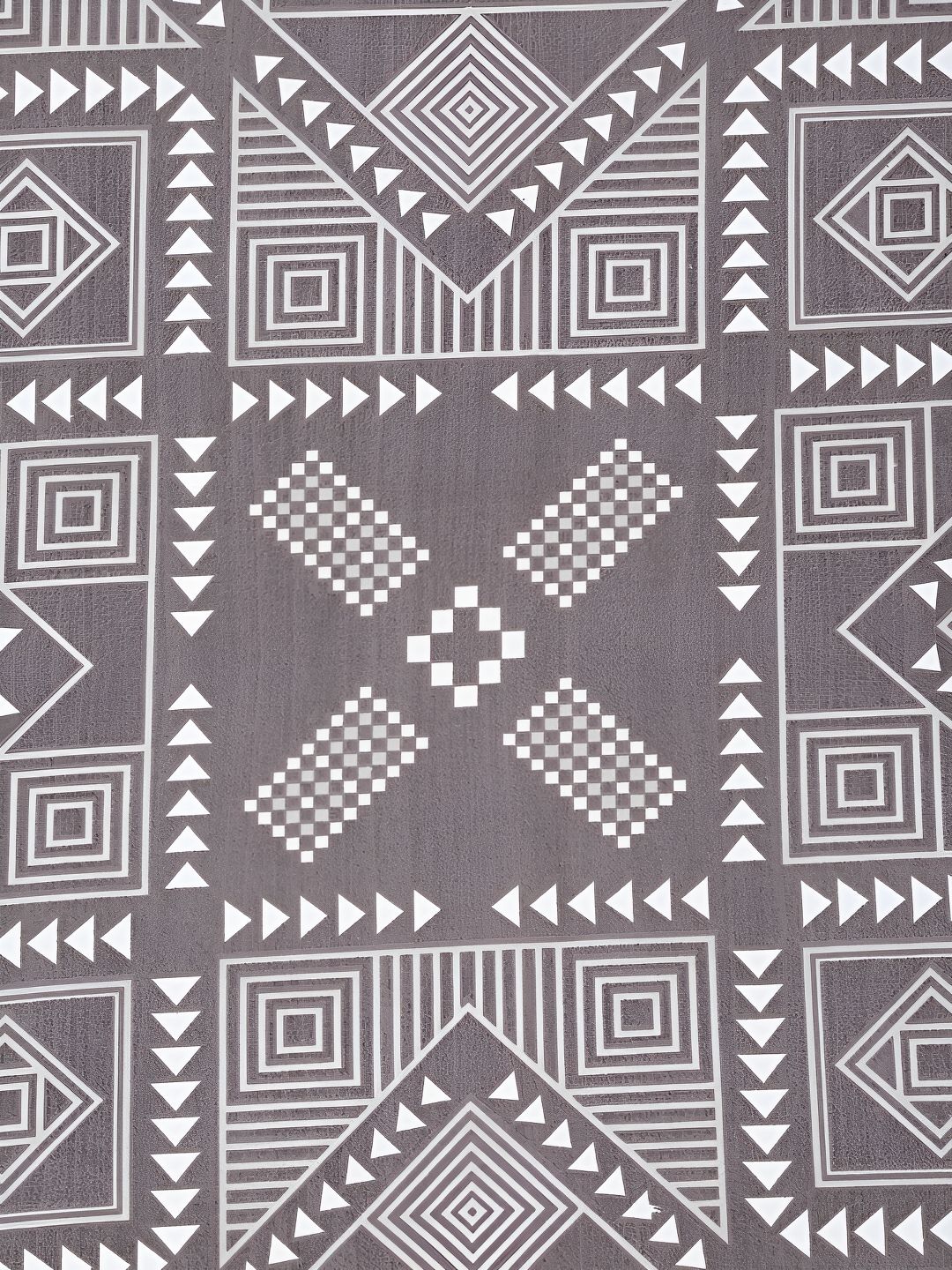 KLOTTHE Grey & White Printed 300TC Super King Fitted Bedsheet With 2 Pillow Covers