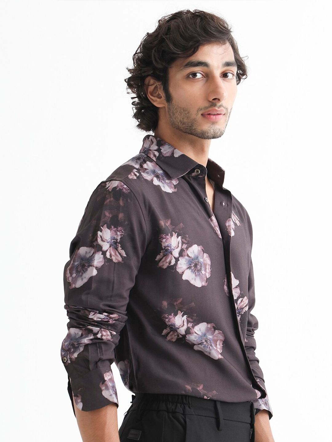 RARE RABBIT Men Muds Regular Fit Floral Printed Cotton Shirt