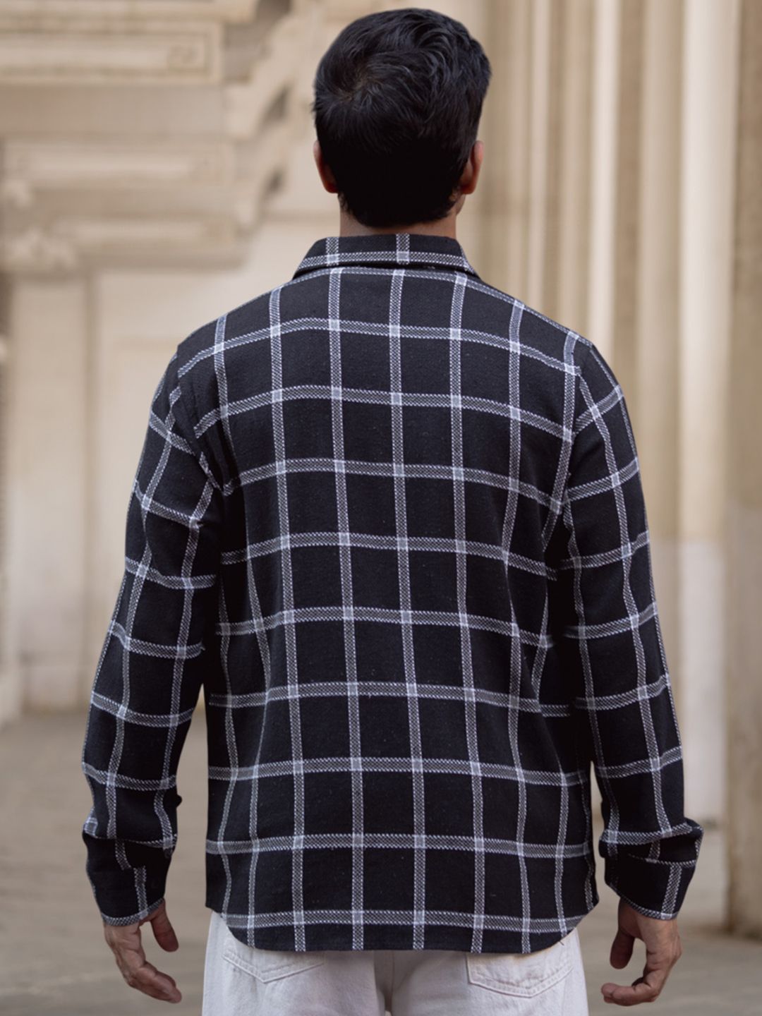 Powerlook Men Spread Collar Tartan Checked Cotton Casual Shirt