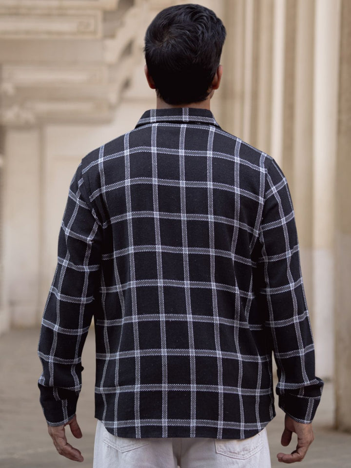 Powerlook Men Spread Collar Tartan Checked Cotton Casual Shirt