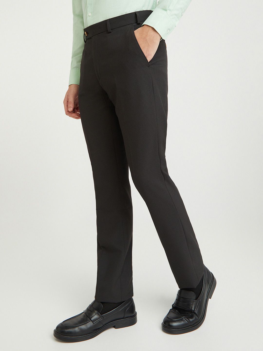 Park Avenue Men Checked Formal Trousers