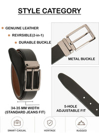 Teakwood Leathers Men Textured Leather Reversible Belt