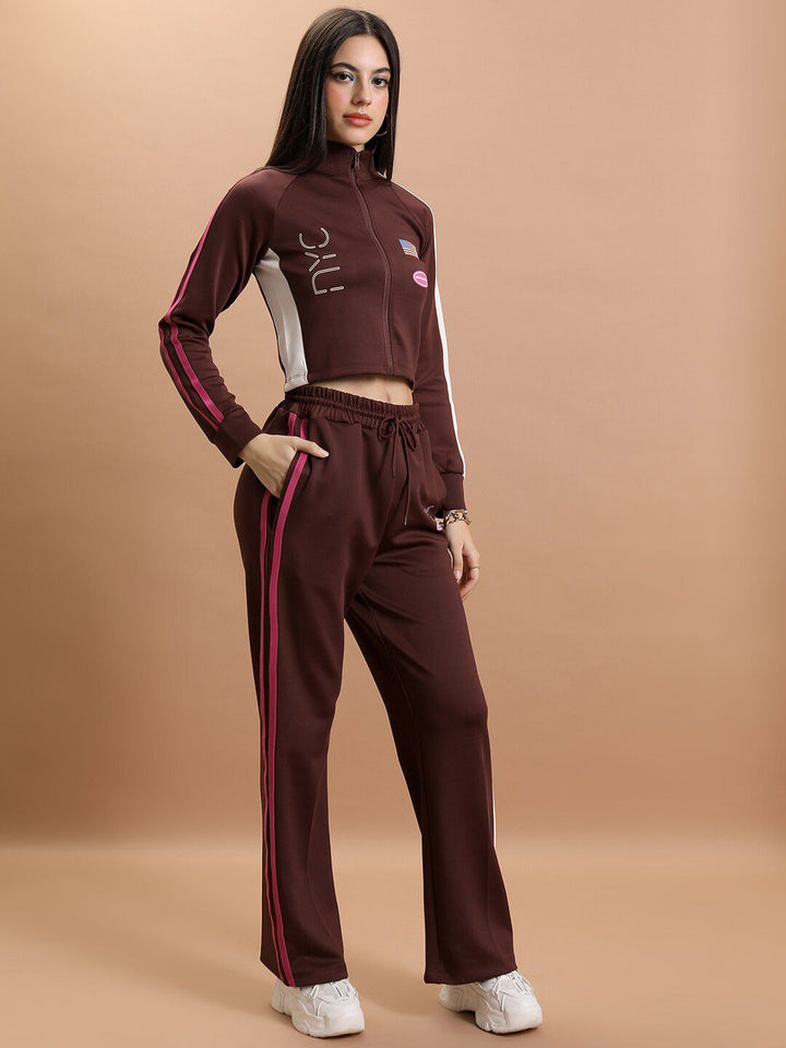 Tokyo Talkies Sporty Crop Jacket With Trouser