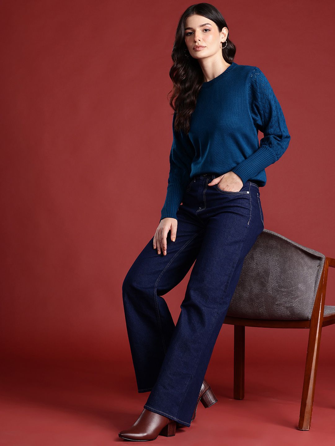 all about you Knitted Detailing Pullover Sweaters