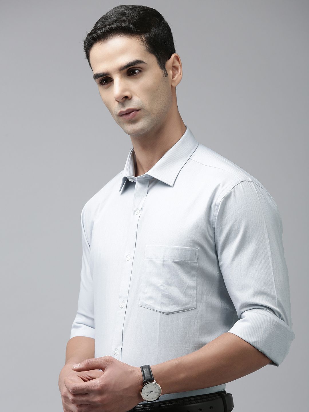 Park Avenue Men Slim Fit Micro Ditsy Opaque Self Design Pure Cotton Formal Shirt