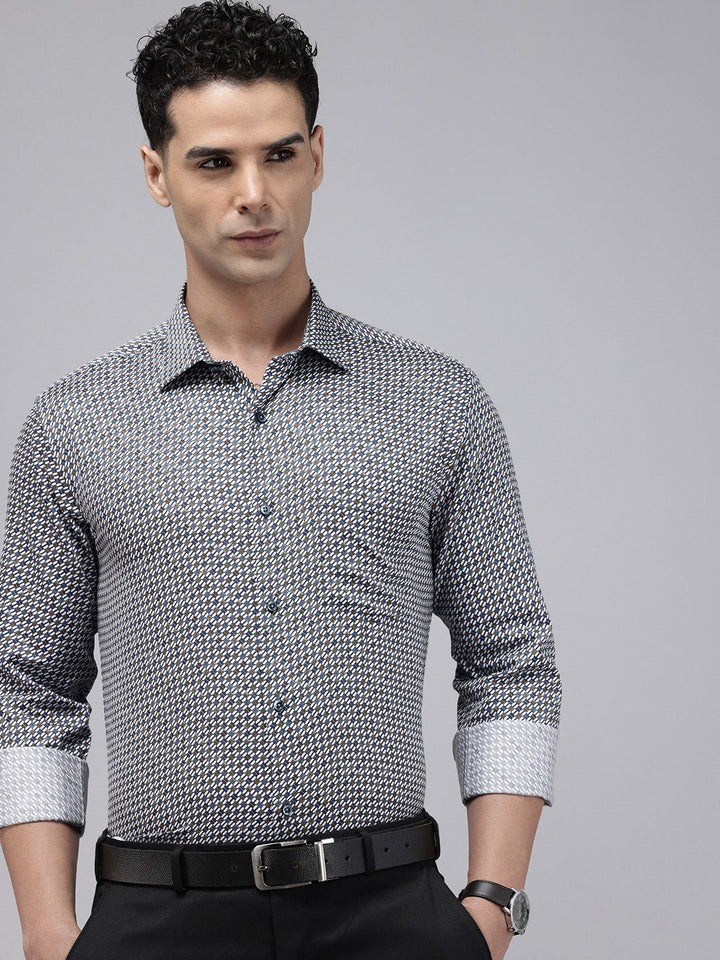 Park Avenue Slim Fit Printed Pure Cotton Formal Shirt