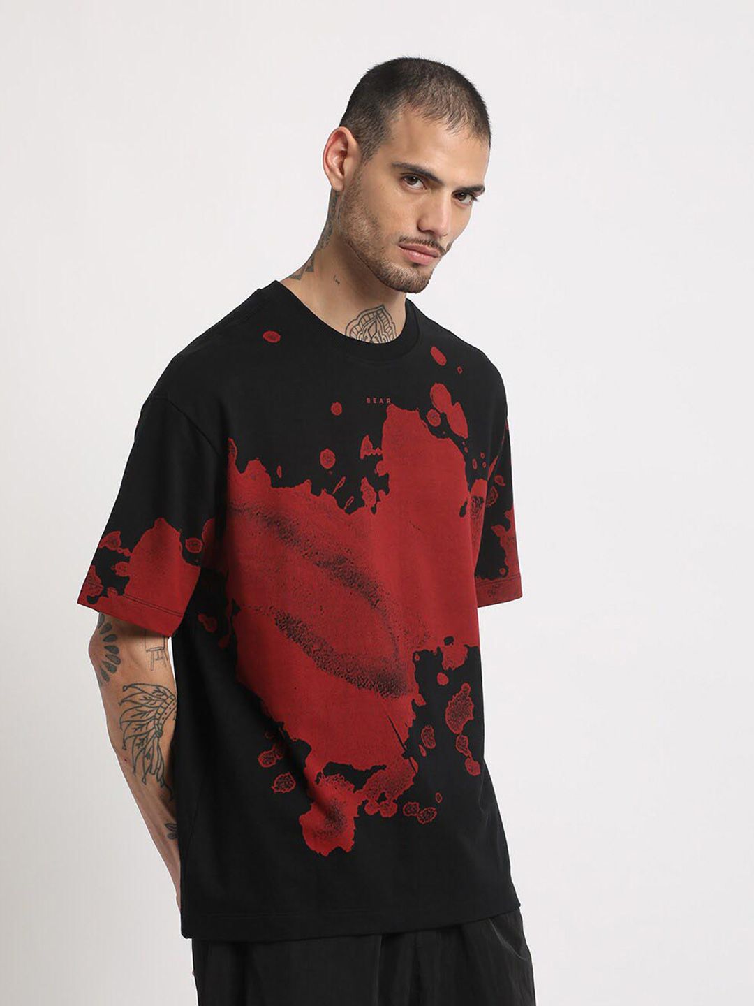 THE BEAR HOUSE Abstract Printed Regular Fit Cotton T-shirt