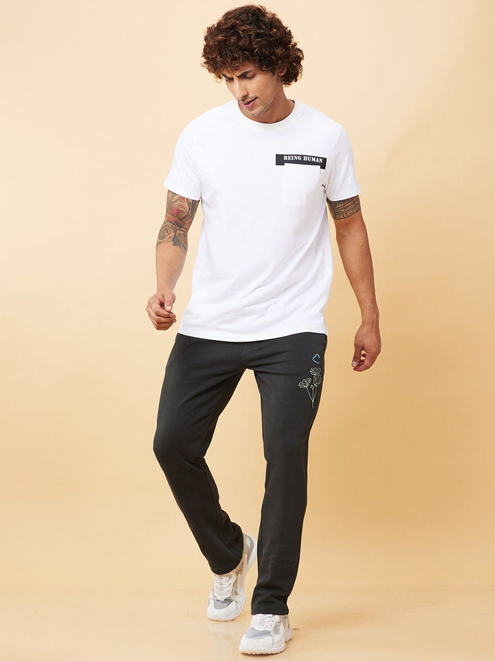 Being Human Men Mid Rise Placement Print Track Pants