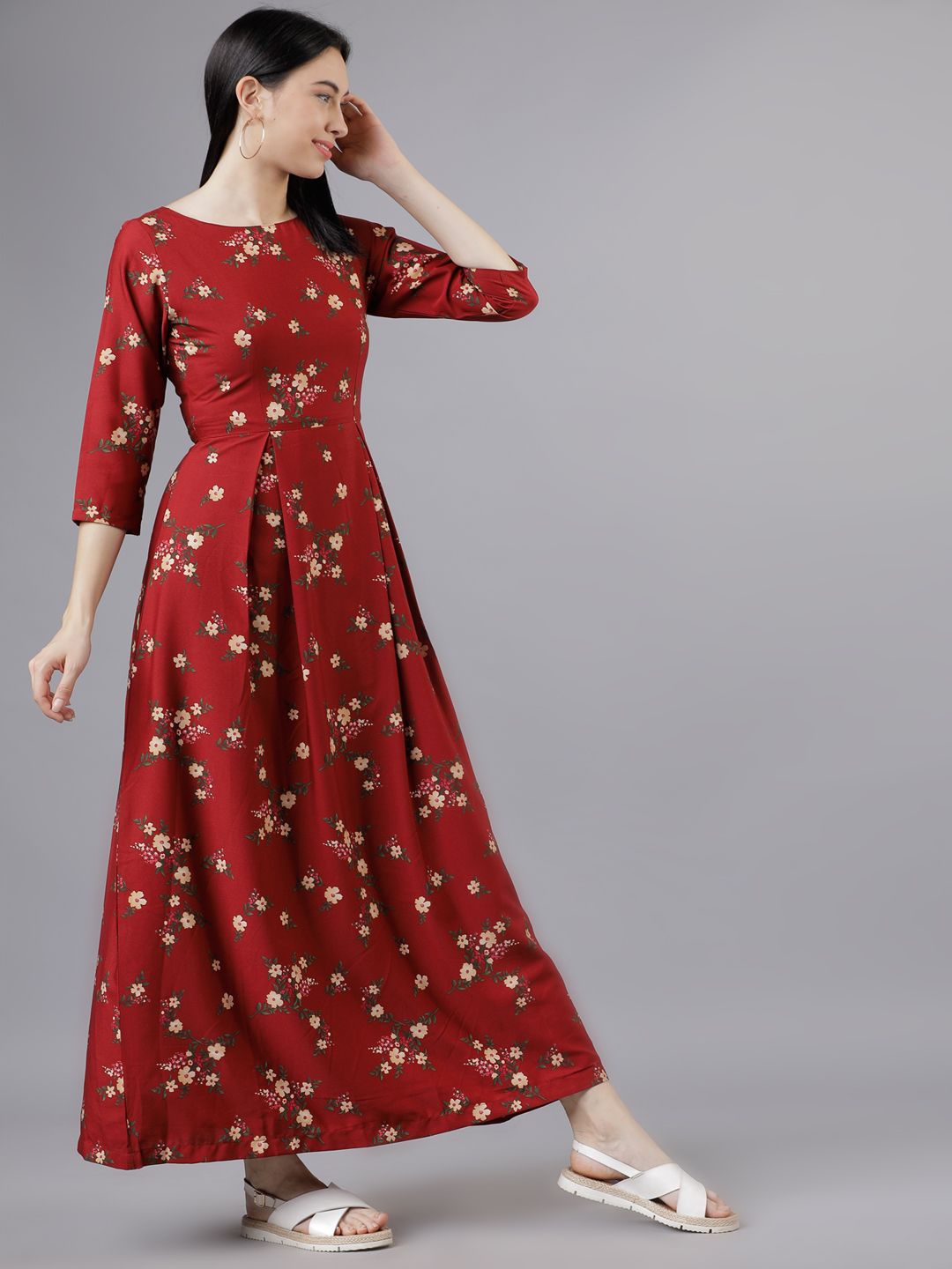 Tokyo Talkies Floral Print Fit & Flare Maxi Dress