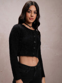 Tokyo Talkies Self Design Acrylic Front-Open Sweaters