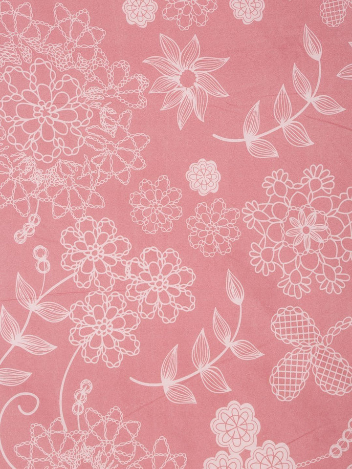 Cortina Rose & White Floral Microfiber AC Room Reversible Single Bed Dohar