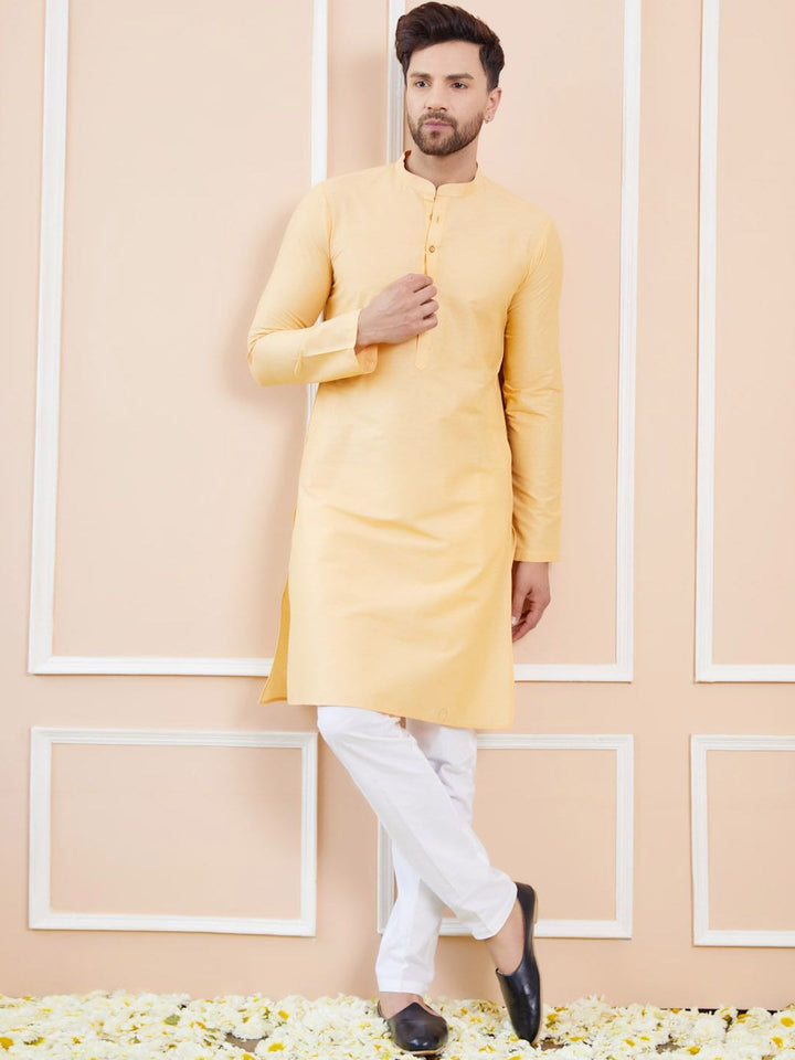 See Designs Mandarin Collar Cotton Straight Kurta