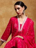 Varanga Women Bandhani Printed Regular Kurta with Trousers & With Dupatta