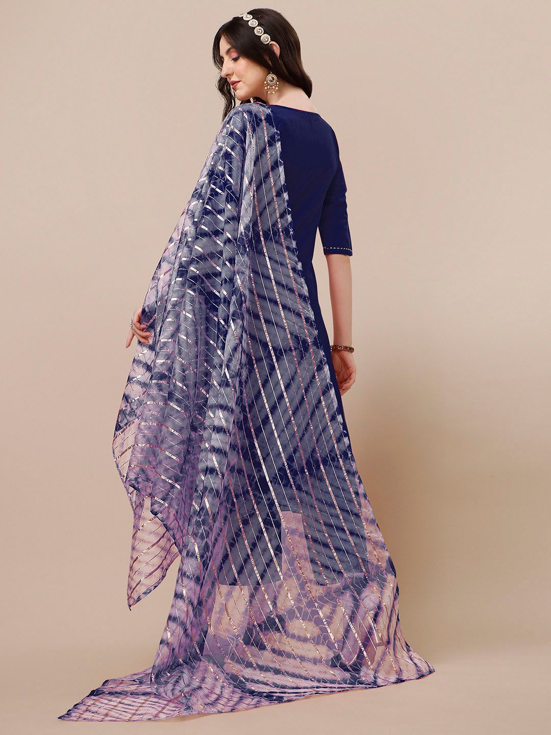 KALINI Women Ethnic Motifs Yoke Design Gotta Patti Kurta with Palazzos & With Dupatta