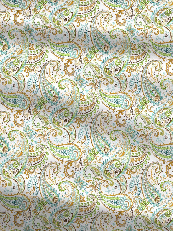 MYTRIDENT Paisley Urban Comfort Flat 144TC Queen Cotton 1 Bedsheet with 2 Pillow Covers