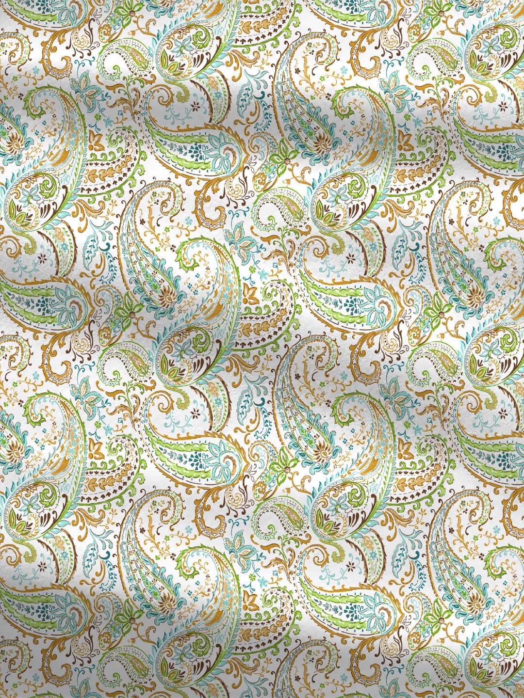 MYTRIDENT Paisley Urban Comfort Flat 144TC Queen Cotton 1 Bedsheet with 2 Pillow Covers