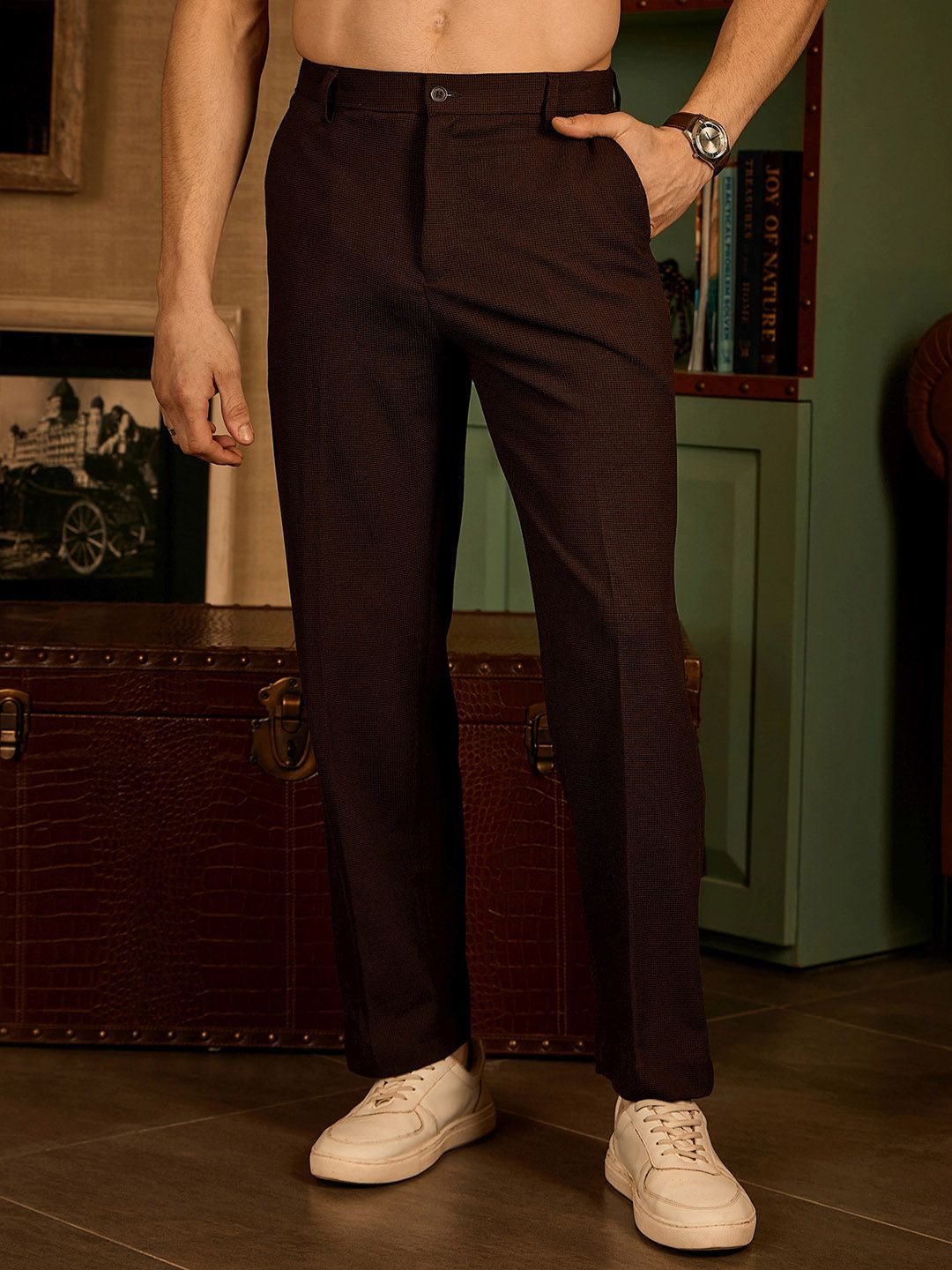 DENNISON Korean Baggy Fit 4 Way Lycra Trouser