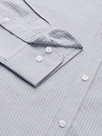 Park Avenue Men Grey Slim Fit Checked Pure Cotton Formal Shirt