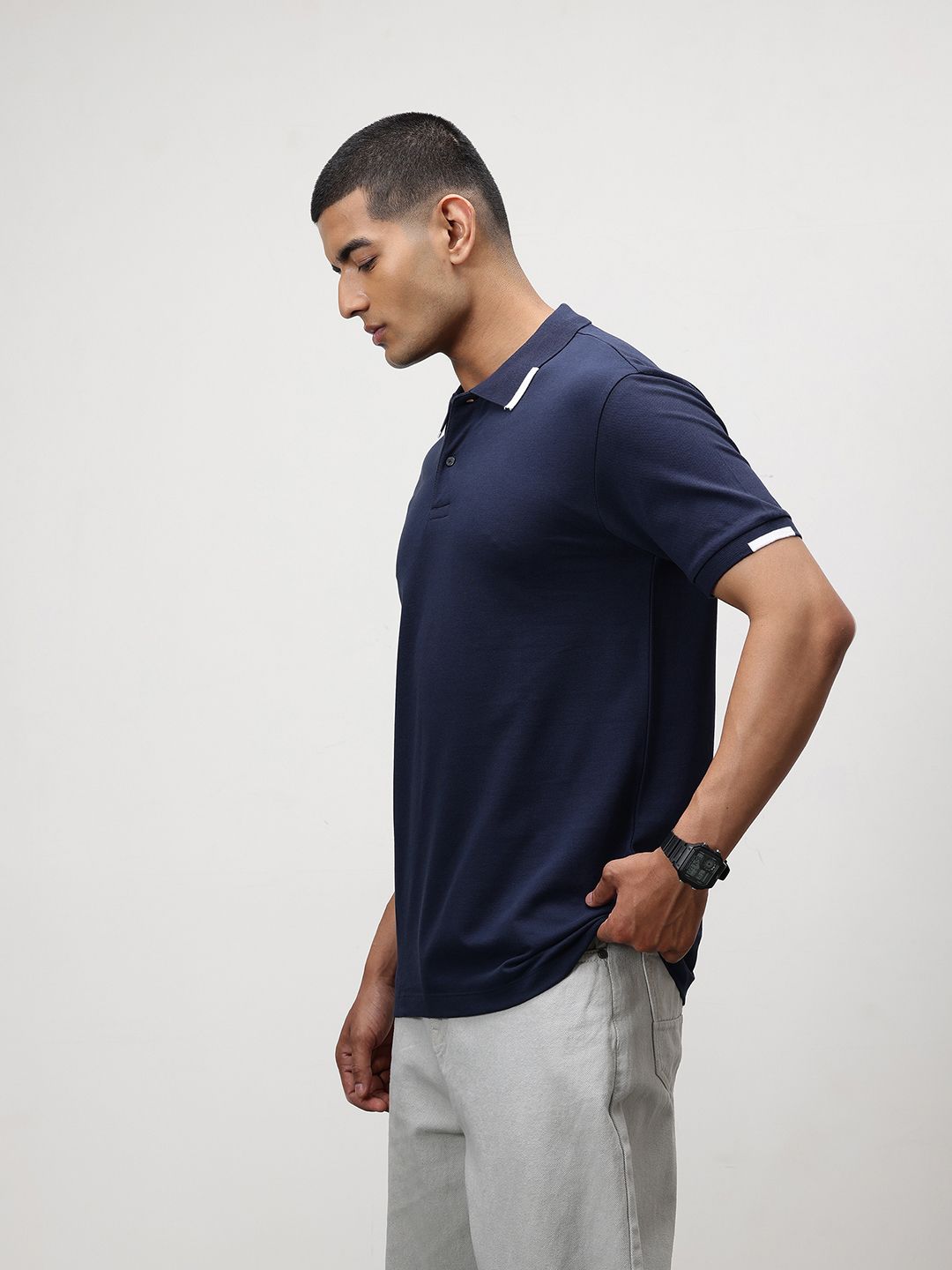 ether Contrast Collar Classic Fit Organic Cotton T-shirt