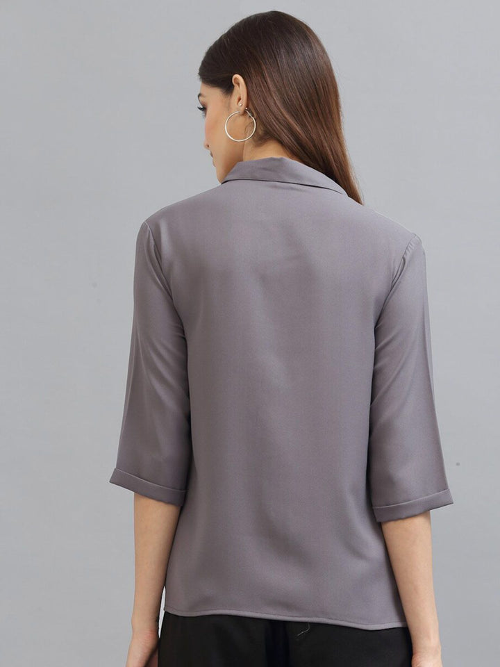 Style Quotient Women Grey Formal Shirt